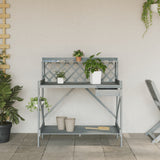Potting Bench with Trellis Grey Solid Wood Fir 368430