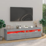 TV Cabinet with LED Lights 2 pcs Grey Sonoma 75x35x40 cm 815126