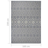 Outdoor Flatweave Rug 160x230 cm Blue Stripes 340839