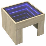 ZNTS Bedside Table with Infinity LED Sonoma Oak 40x40x30 cm 3284072