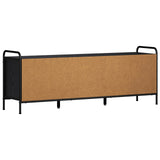 TV Cabinet 133 x 33 x 50 cm Black Oak Engineered Wood 8013716