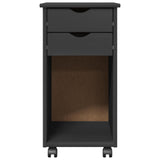 Rolling Cabinet Grey 34 x 39 x 65.5 cm Solid Pine Wood 42028354