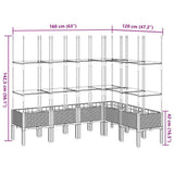 Garden Planter with Trellis Black 160x120x142.5 cm PP 367968