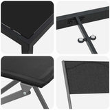 Garden Dining Set Folding 5 pcs Black Powder-Coated Steel 3379376