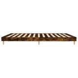 Bed Frame without Mattress Smoked Oak 200x200 cm Engineered Wood 832010
