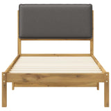 Bed Frame with Upholstered Headboard Whitewash and Light Grey 903934