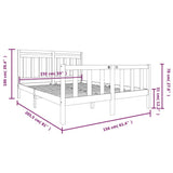 Bed Frame without Mattress White King Size Solid Wood 3100964
