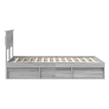 Bed Frame Grey Sonoma 120 x 200 cm Solid Pine Wood 3409788