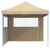 Foldable Party Tent Pop-Up with 2 Sidewalls Beige 4004921