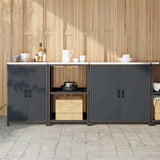 Kitchen Storage Set HATTEM 3 pcs Anthracite Cold-rolled Steel 3392703