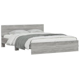 Bed Frame Grey Sonoma Engineered wood and Plywood Double Durable 3207502