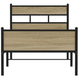 Bed Frame without Mattress Sonoma Oak 107x203 cm Engineered Wood 4017286