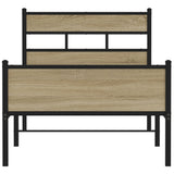 Bed Frame without Mattress Sonoma Oak 107x203 cm Engineered Wood 4017286