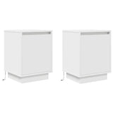 Bedside Cabinets with LED Lights 2 pcs White 38x34x50 cm 861266