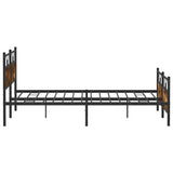 Metal Bed Frame without Mattress Smoked Oak 193x203 cm 3325095