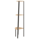 336388 3-Tier Corner Shelf Light Brown and Black 45,5x31,5x120 cm