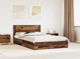 Bed Frame with Headboard Old Wood 135 x 190 cm Engineered Wood 3410001
