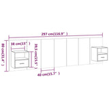 Bed Headboard with Cabinets Grey Sonoma Engineered Wood 3115746