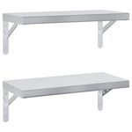 Wall Shelves 2 pcs 50x23.5 cm Silver Stainless Steel 3214510