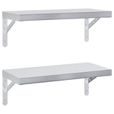 Wall Shelves 2 pcs 50x23.5 cm Silver Stainless Steel 3214510