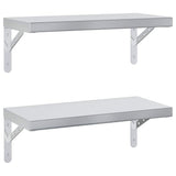 Wall Shelves 2 pcs 50x23.5 cm Silver Stainless Steel 3214510