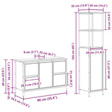 Bathroom Furniture Set with Drawer 2 pcs Sonoma Oak and Black 3328375