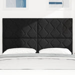 ZNTS LED Headboard Diamond Blocks Design Black 144 cm Fabric 3338516