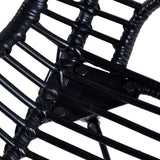 Dining Chairs 4 pcs Black Natural Rattan 246808