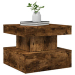 ZNTS Coffee Table with LED Lights Smoked Oak 50x50x40 cm 839844