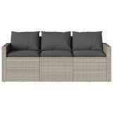 2 Piece Garden Dining Set with Cushions Light Grey Poly Rattan 366334