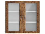 Wall Glass Cabinet PORTO Old Wood 80 x 31 x 100 cm 885513