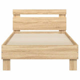 Bed Frame without Mattress with Headboard Sonoma Oak 75x190 cm Small Single 838570