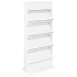 Magazine Rack with Shelf White 70 x 41 x 156 cm Engineered Wood 899519