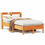 Bed Frame without Mattress Wax Brown 100x200 cm Solid Wood Pine 3306896