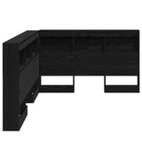 Storage Headboard with Shelf Black Oak 207.5 x 137.5 x 76.5 cm 3335534