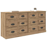 Sideboards with Drawer 2 pcs Artisan Oak 70 x 35.5 x 67.5 cm 3402666