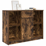 Sideboard with Drawer Smoked Oak 101x35x76 cm Engineered Wood 861566