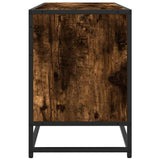 TV Cabinet Smoked Oak 100x35x50 cm Engineered Wood and Metal 848831