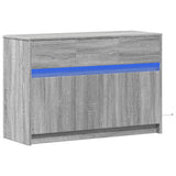TV Cabinet with LED Grey Sonoma 91x34x61 cm Engineered Wood 852185