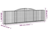 Arched Gabion Baskets 12 pcs 300x30x100/120 cm Galvanised Iron 3146531