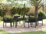 Garden Dining Set 5 pcs Black Poly Rattan 3380747