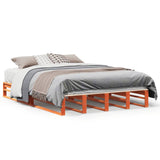 Bed Frame without Mattress Wax Brown 140x190 cm Solid Wood Pine 850871