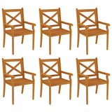 Garden Dining Set Natural Wood Solid acacia wood Large Durable 3058005
