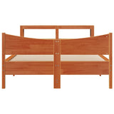 Bed Frame with Headboard Wax Brown 120x200 cm Solid Wood Pine 3306308