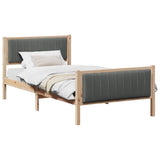 Bed frame Brown and dark grey 100 x 200 cm Solid pine wood 878490
