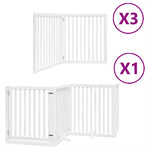 Dog Gate with Door Foldable 10 Panels White 800 cm Poplar Wood 3155679