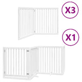 Dog Gate with Door Foldable 10 Panels White 800 cm Poplar Wood 3155679
