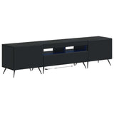 5 Piece LED TV Cabinet Black Engineered Wood 3416919