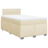 Box Spring Bed with Mattress Cream 120x200 cm Fabric 3285860