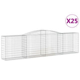 Arched Gabion Baskets 25 pcs 400x50x100/120 cm Galvanised Iron 3147007
